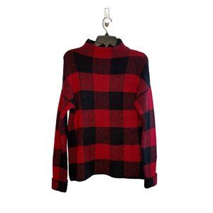 Tahari womens wool blend pull over red & black sweater size XS buffalo check